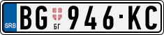 License plate of Serbia, Cars
