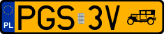 License plates of Poland, Oldtimers