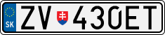 License plate of Slovakia, Cars