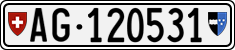 License plate of Switzerland, Cars