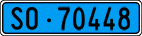 License plate of Switzerland, Work and fire vehicles (blue)
