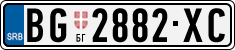 License plate of Serbia, Cars