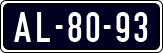 License plate of the Netherlands, Imported oldtimers (cars)