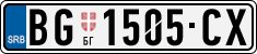 License plate of Serbia, Cars
