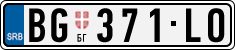 License plate of Serbia, Cars