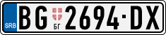 License plate of Serbia, Cars