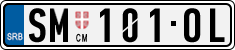 License plate of Serbia, Cars