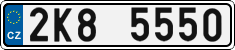License plate of the Czech Republic, Cars (2001)
