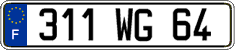 French license plate, FNI