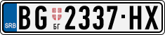 License plate of Serbia, Cars