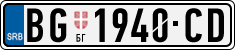 License plate of Serbia, Cars