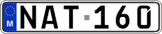 License plate of Malta, Regular plates (ABC 123)