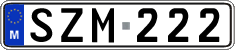 License plate of Malta, Regular plates (ABC 123)