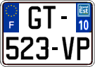 French license plate, SIV (ordinary)