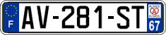 French license plate, SIV (ordinary)