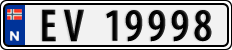 License plate of Norway, Cars