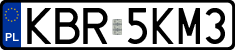 License plates of Poland, Regular car plates