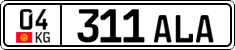 License plate of Kyrgyzstan, Private owners (2016)