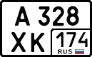 License plate Russia, Cars