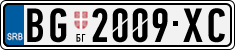 License plate of Serbia, Cars