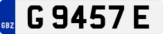 License plate of Gibraltar, Regular car plates (G 1234 A)