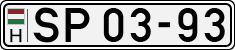 license plates of Hungary, Sportcars (1990)