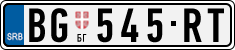 License plate of Serbia, Cars