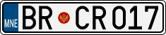 License plate of Montenegro, Cars