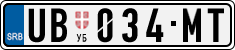 License plate of Serbia, Cars