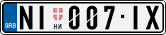 License plate of Serbia, Cars