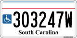 South Carolina, Vehicles for disabled persons (123456W)