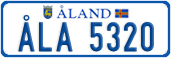 License plate of Åland, Cars (ÅLA 1234)