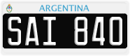 License plate of Argentina, Cars (1995, ABC 123)