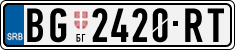 License plate of Serbia, Cars
