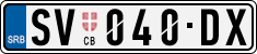 License plate of Serbia, Cars