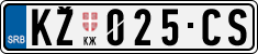 License plate of Serbia, Cars