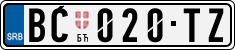 License plate of Serbia, Cars