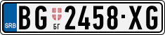 License plate of Serbia, Cars