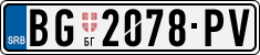 License plate of Serbia, Cars