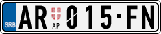 License plate of Serbia, Cars