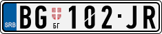 License plate of Serbia, Cars
