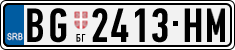 License plate of Serbia, Cars