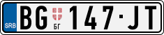 License plate of Serbia, Cars