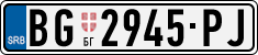 License plate of Serbia, Cars