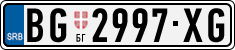 License plate of Serbia, Cars