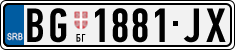 License plate of Serbia, Cars