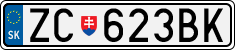 License plate of Slovakia, Cars