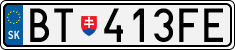 License plate of Slovakia, Cars
