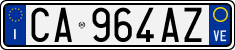 License plate of Italy, Cars (1994 year series)