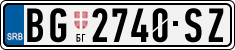 License plate of Serbia, Cars